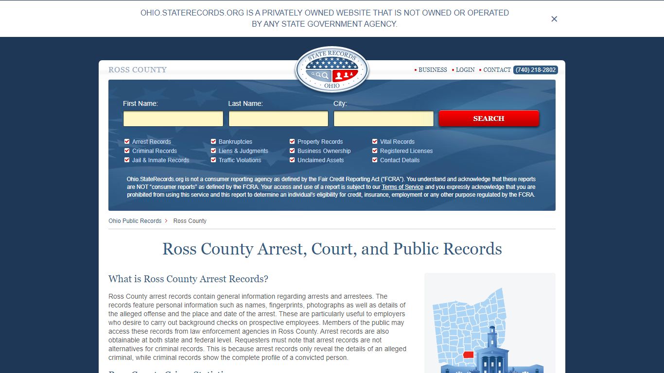 Ross County Arrest, Court, and Public Records